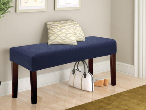 Fuloon Stretch Jacquard Dining Bench Cover - Anti-Dust Removable Bench Slipcover Washable Seat Cushion Protector