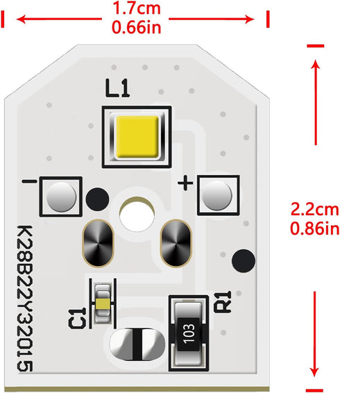 WR55X11132 WR55X25754 LED Light for GE Refrigerator, Replaces WR55X30602, No Cover Included