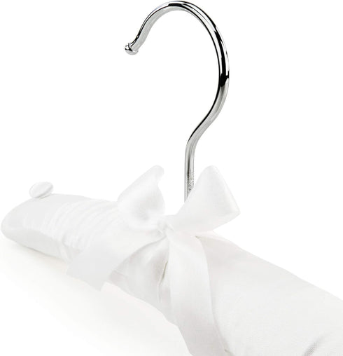 HANGERWORLD Small Kids Satin Padded Hangers - Pack of 3, 11.8inch Soft White for Nursery