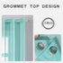 MIULEE 2 Turquoise Semi Sheer Window Curtains, Aqua Blue Linen Textured Grommet Top Drapes for Bedroom Living Room