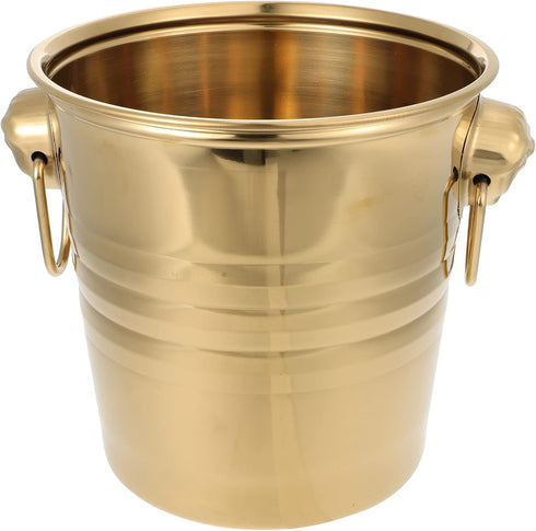 NOLITOY 1pc Insulated Ice Bucket Cooler Bag with Lids, Round Metal Drink Tub for Bar Accessories & Gatherings