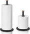ZMGNND Adjustable Paper Towel Holder for Countertop, Matte Black Bathroom Dispenser Holds 3 Rolls