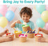 Set (Pack 6) Frozen JoyServe Ice Cream Bowls and Spoons - of Reusable Plastic Ice Cream Cups and Waffle Cone Shaped