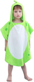 LOLANTA Baby Boys Dinosaur Hooded Bath Towels, 100% Cotton Beach Towel Poncho for Toddlers (Green#B, 1-3T)