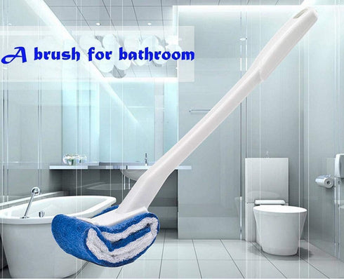 Toilet Brush Bowl Brush - Scratch-Free Curved Design for Deep Cleaning, Easy to Store (2pc Blue)