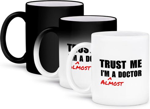3dRose Trust Me I'm Almost a Doctor Mug, Medical Humor Gift, 11-Ounce Magic Transforming