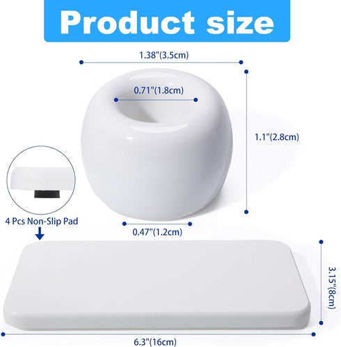 Dersyer 3 Pack 1 Pack Countertop, Mini Ceramic Toothbrush Holder Stand with Water Absorbing Stone for Bathroom Vanity