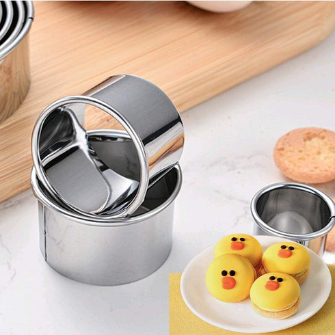 Cookie Cutters - Stainless Steel Biscuit Dumpling Cake Pastry Molds, 3Pcs Round Edge