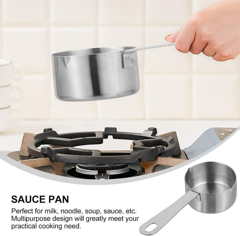 Hemoton Mini Sauce Pan, Stainless Steel Butter Warmer Pot, Milk Warmer, Chocolate Melting Pot, 80ml