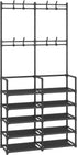 5-Tier 8 Laiensia Entryway Coat Rack, Coat and Shoe Rack, Entryway Bench Storage Organizer with Hooks for Bedroom