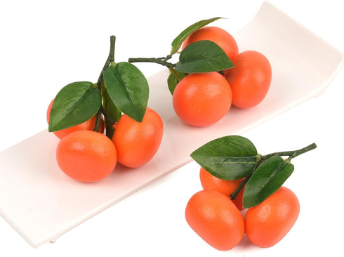 Fake Mini Tangerine Orange Artificial Fruit Simulation for Home Party Kitchen Festival Decoration, 3 pcs