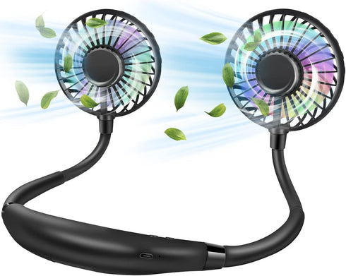 Neck Fan, Hand Free Portable Fans for Women, Kids, and Men, Rechargeable Battery Operated Wearable Fan