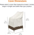 35"x 28" AmazonBasics Outdoor Patio High-Back Chair Cover, Beige/Tan