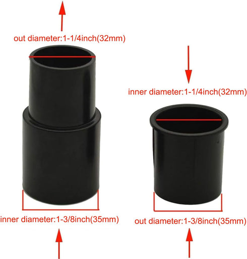 EZ SPARES Vacuum Hose Adapter Kit, 35mm to 32mm & 32mm to 35mm, Compatible with Normal Round Interface