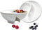 Never Soggy Cereal Bowl, White x2, Divided, Unbreakable Melamine, Ideal for Snack and Salsa