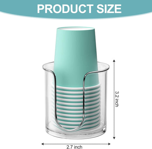Countertop (2 Pack) Bathroom Cup Dispenser,Small Disposable Paper Cup Holder,Compact Mouthwash Cups Holder PC Cup