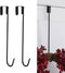 16" Wreath Hanger for Front Door, 2 Pack Wrought Iron Over The Door Hook, Matte Black
