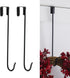 16" Wreath Hanger for Front Door, 2 Pack Wrought Iron Over The Door Hook, Matte Black