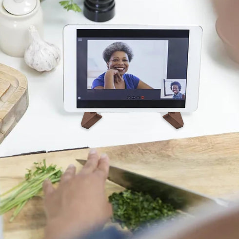 Cook Book Stand: Solid Wooden Recipe Book Holder for Hands-Free Cooking