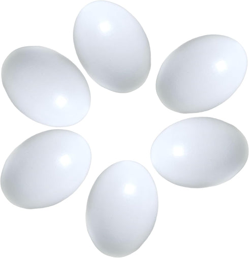 Azatemgo 6 Set Pcs Wooden Eggs Fake Chicken White Eggs of Wooden Fake Eggs to Help Lay Chickens