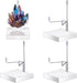 4 Pcs Adjustable Metal Arm Display Stand Easel with Acrylic Base for Geodes, Mineral, Agate Display (2.4 x 2.4 x 3.5