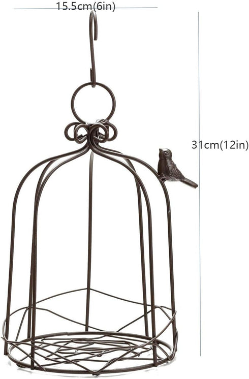 TJ Global Iron Birdcage Hanging Planter, Metal Wire Flower Pot Basket Wrought Iron Plant Stands for Plants, Flowers