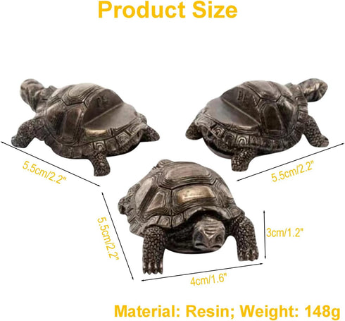 DecoVista 3Pcs Tortoise Resin Pot Decorative Feet, Plant Pot Support Feet for Outdoor, Animals Statue Pot Base Planter
