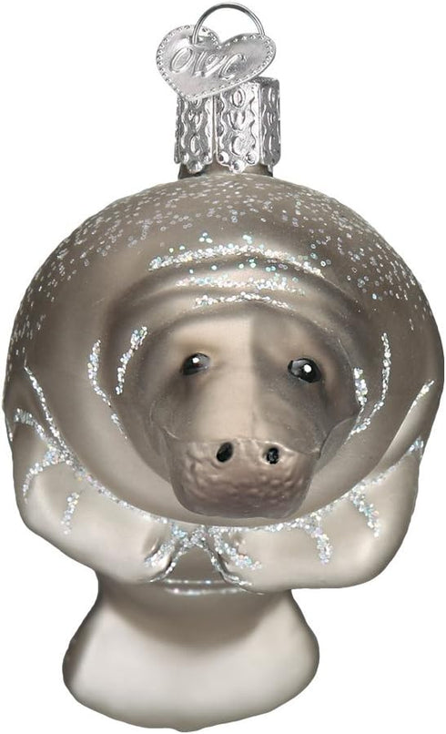 Old World Christmas Manatee Glass Blown Ornament for Tree