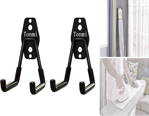 2Pcs Ironing Board Hook, Wall Mount Holder for Laundry & Utility Rooms