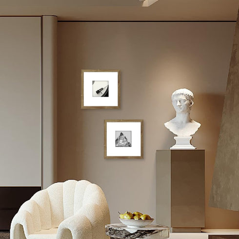 8x8 4x4 8 8 Set 15 Memory Island with Photo Frames for Wall and Tabletop Display, by Walnut Wood Picture Frames with HD