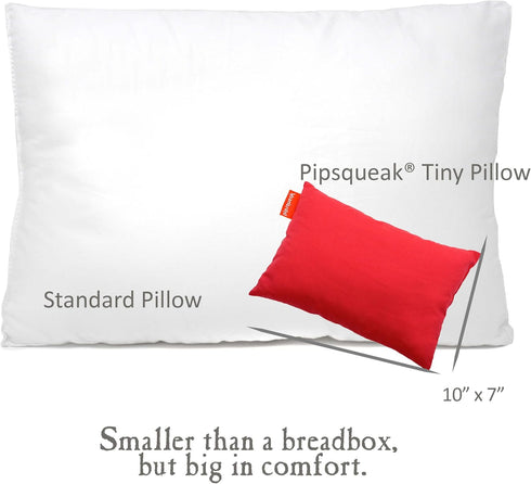 Pipsqueak Microfiber Pillow, Small Mini 11 x 7 in, Perfect for Travel, Cars, Airplanes, Kids, Neck