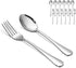 Forks and Spoons Set, 6PCS 6.7" Salad Forks and 6PCS 6.7" Soup Spoons, Stainless Steel Silverware set of 12, Mirror Polished & Dishwasher Safe by SANTUO