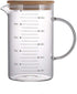 1L Glass Measuring Cups Jugs with Lid - Large Measuring Pitcher Beaker for Hot/Cold Liquid, Clear Scale with Spout