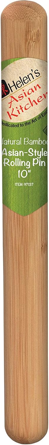 Helen's Asian Kitchen Dumpling Rolling Pin, 10-Inches Natural Bamboo