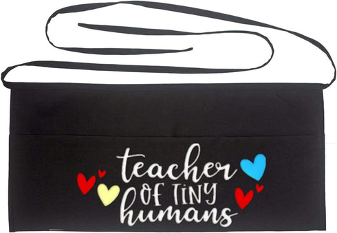 Waist Apron for Teachers with 3 Pockets, Half Black Apron, Perfect Gift for Teachers