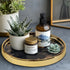 Small Round Black Decorative Tray, Marble Look Jewelry Dish, Makeup Vanity Tray for Dresser