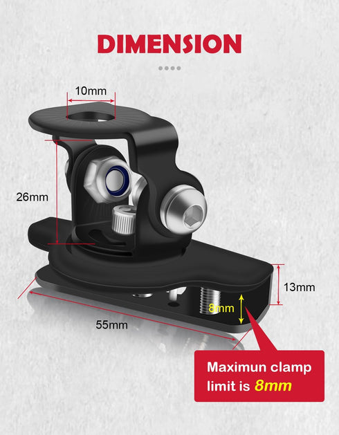Led Hood Light Mounts - Universal Light Bar Mounting Brackets, Black Stainless Steel Clamp