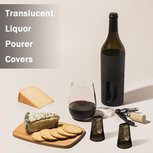 CHENGU 24 Pieces Liquor Bottle Covers Pour Spout Covers Bar Toppers for Bottles Universal Pour Dispenser Dust