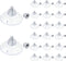 20 Pcs Suction Cups for Glass Window, PVC Clear Sucker Pads 1.73"/44mm with Cap Nut M6 Thread for Home Organization