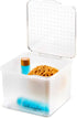 madesmart Small Bin with Lid-Stack Collection, Frost Soft-Grip Lining and Non-Slip Feet