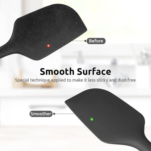U-Taste 11.38" Silicone Baking Spatula, 480ºF Heat Resistant Food Grade Rubber Kitchen Bowl Scraper (Black)