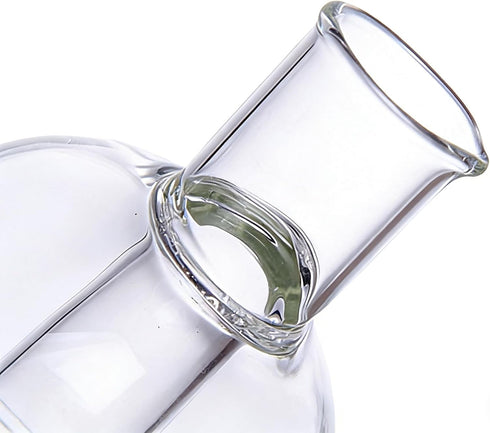 2 1 ELETON in Glass Oil and Vinegar Bottle Borosilicate Cruet with Triple-Bubble Inner Chamber, Dual Dispenser
