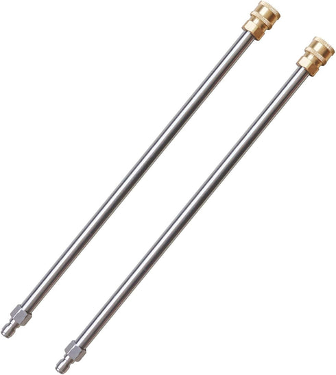 Xiny Tool Pressure Washer Extension Wand, 17 Inch Stainless Steel with 1/4" Quick Connect, 2 Pack