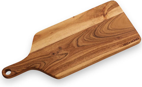 Wooden Cutting Board for Kitchen, Acacia Wood, 16 x 7 Inches, Handmade Serving Board for Vegetables and Cheese