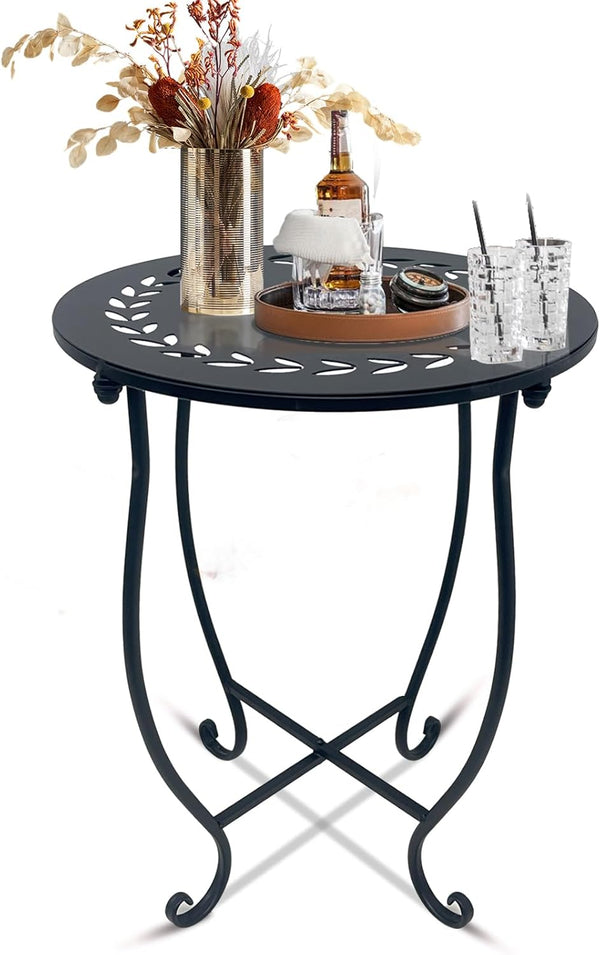 Aonagi Round Side Table, 1 Pack 14 Inch Bedside Table for Living Room,