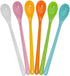 Long Handle Mixing Spoon Set - 6pcs Plastic Coffee Spoons for Iced Coffee, Lemonade, Sundae in Various Colors