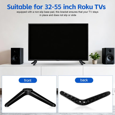 DOITOOL 2 32 40 49 50 55 Inch, Pcs TV Legs Base Stand Compatible for Roku TV Table Holder Stand Mount Brackets