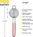 Stainless Steel Egg Yolk and White Separator Tool (Red) - Food Grade