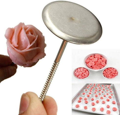 6Pcs Stainless Steel Cake Flower Nail Trays, Holder for Icing Flowers Decoration, DIY Cake Baking Tools, 2 Size