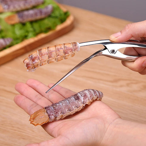 (2 Pack) Stainless Steel Shrimp Line Knife + Shrimp Peeler, Kitchen Tools for Easily Removing Fish Scales and Shells